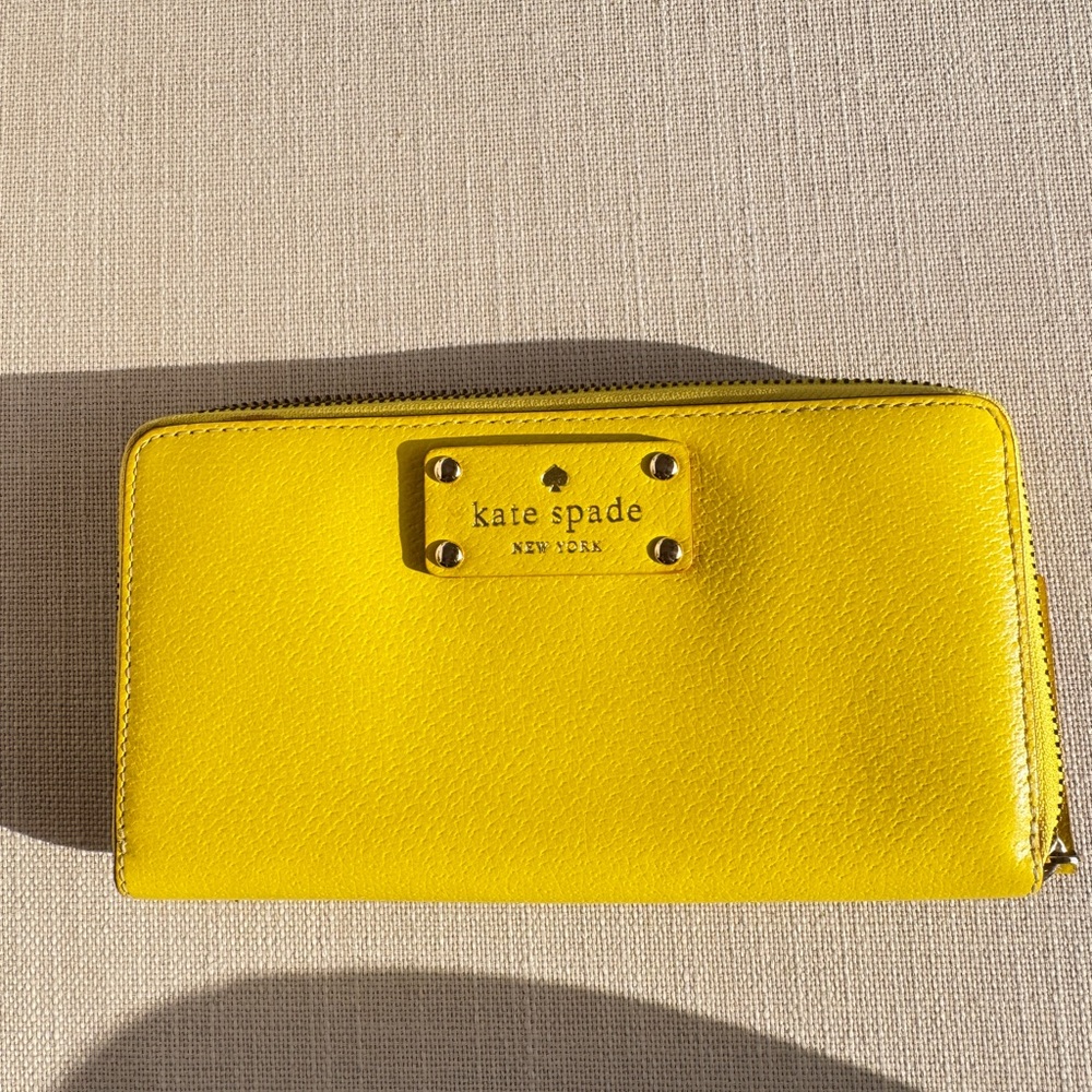 Kate Spade Vibrant Yellow Zip Wallet